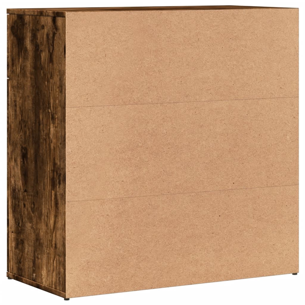 skænke 2 stk. 79x38x80 cm konstrueret træ røget egetræsfarve