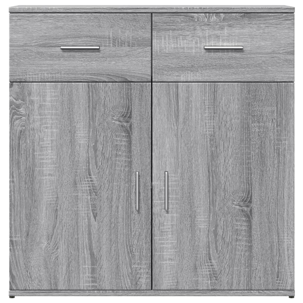 skænke 2 stk. 79x38x80 cm konstrueret træ grå sonoma-eg