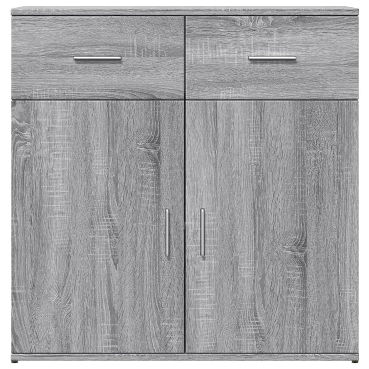 skænke 2 stk. 79x38x80 cm konstrueret træ grå sonoma-eg