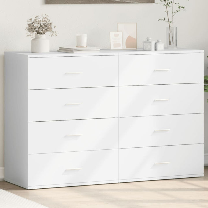 skænke 2 stk. 60x39x80 cm konstrueret træ hvid