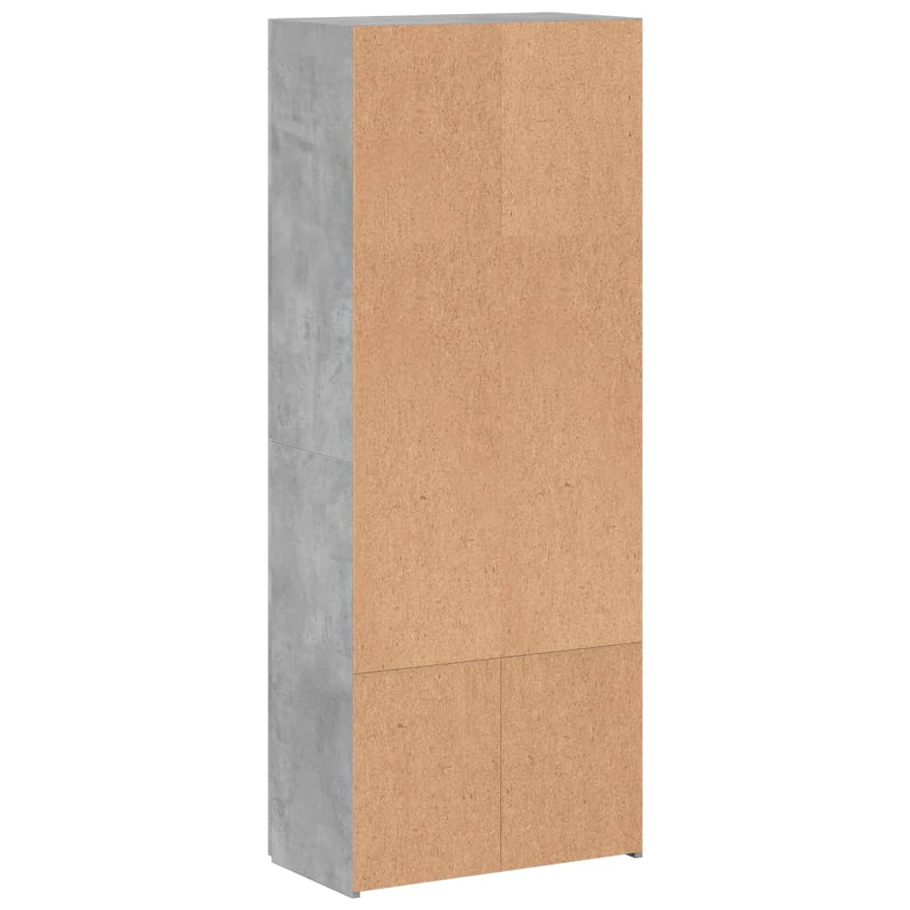 arkivskab 60x32x153 cm konstrueret træ betongrå