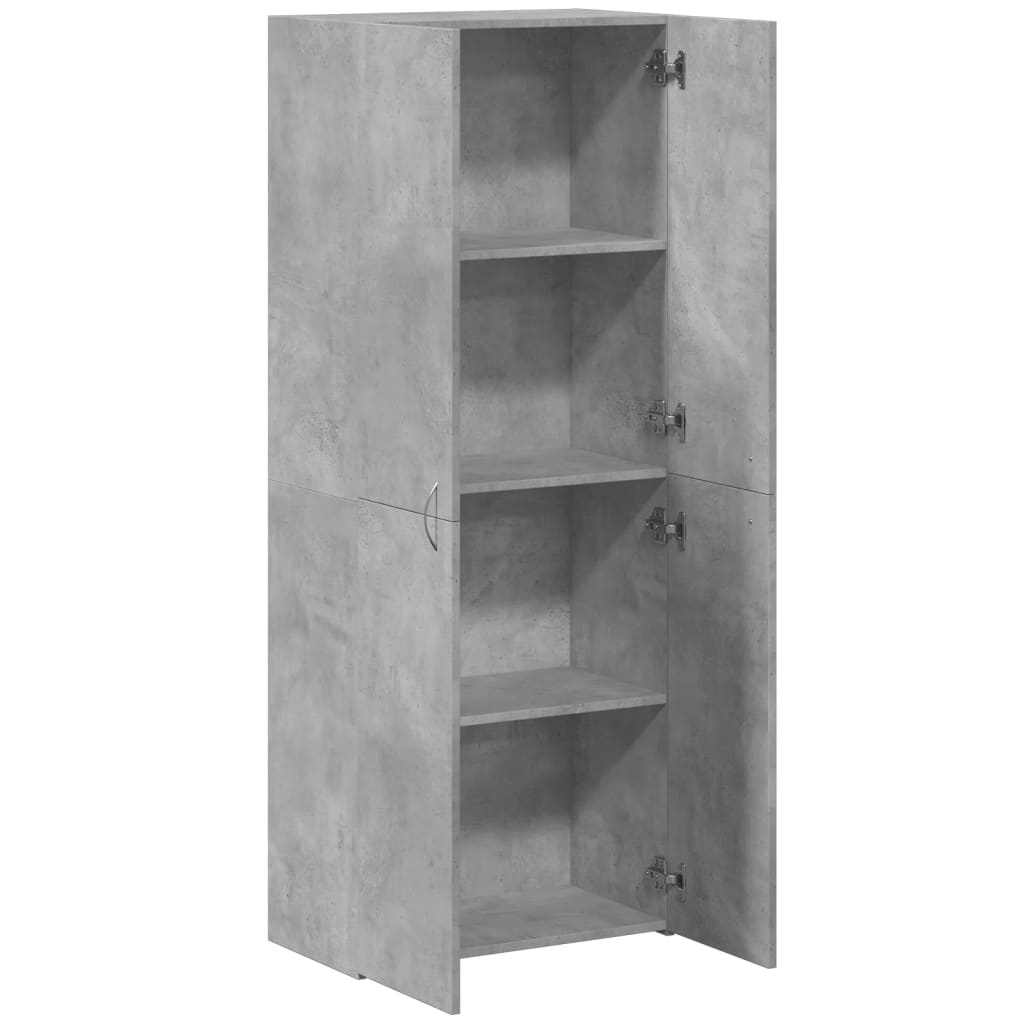 arkivskab 60x32x153 cm konstrueret træ betongrå