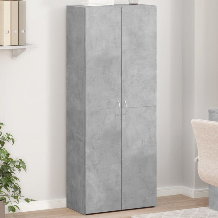 arkivskab 60x32x153 cm konstrueret træ betongrå