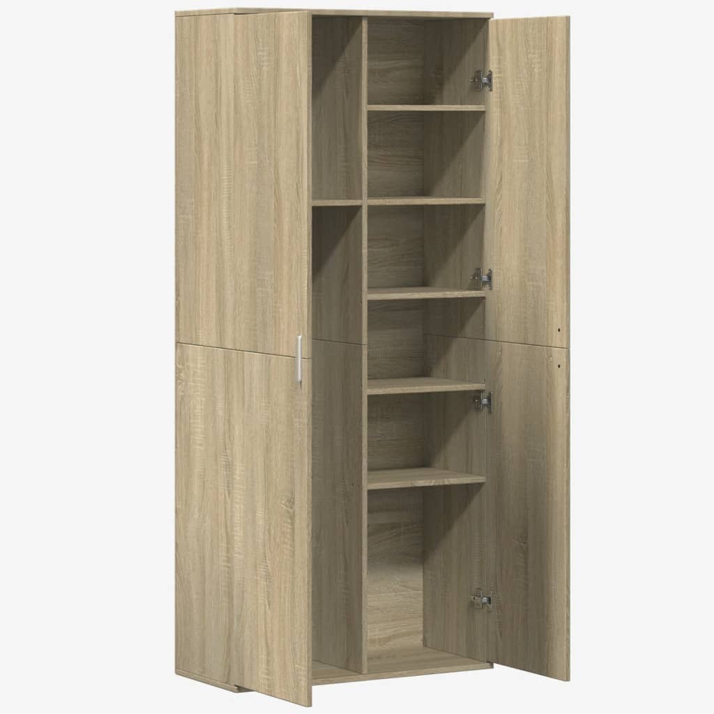 højskab 80x35x180 cm konstrueret træ sonoma-eg