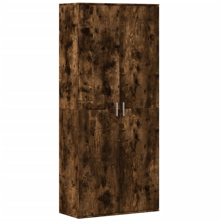 højskab 80x35x180 cm konstrueret træ røget egetræsfarve