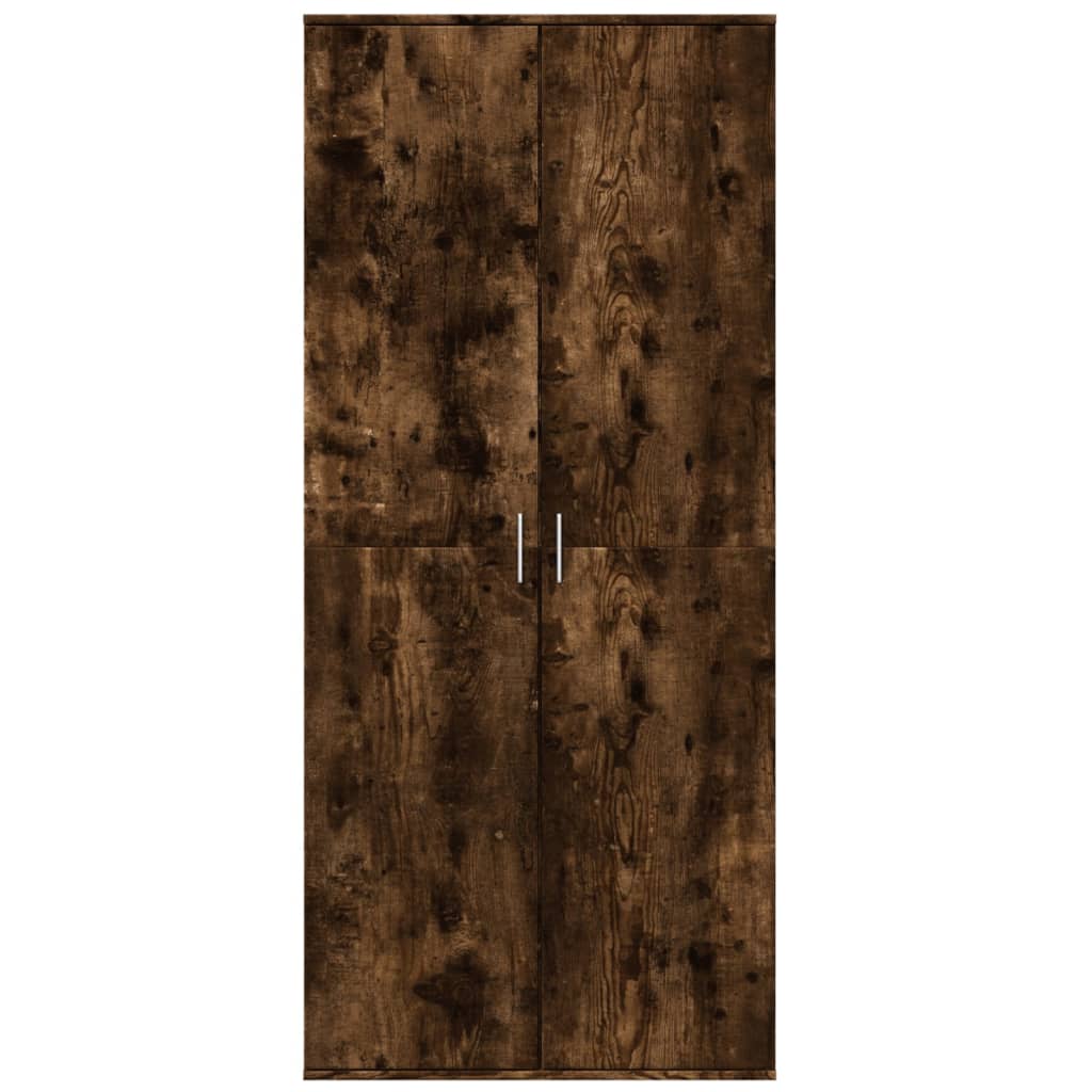 højskab 80x35x180 cm konstrueret træ røget egetræsfarve