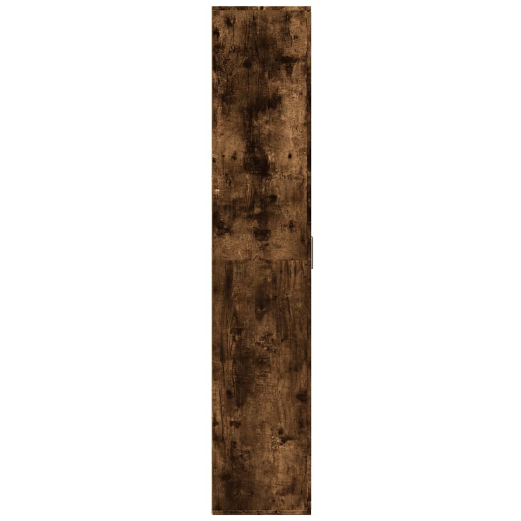 højskab 80x35x180 cm konstrueret træ røget egetræsfarve