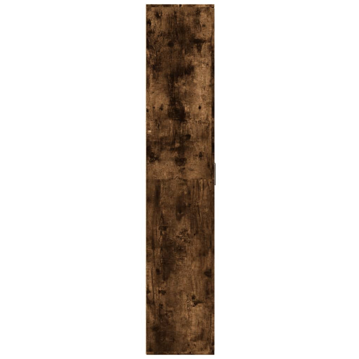 højskab 80x35x180 cm konstrueret træ røget egetræsfarve