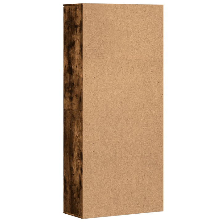 højskab 80x35x180 cm konstrueret træ røget egetræsfarve