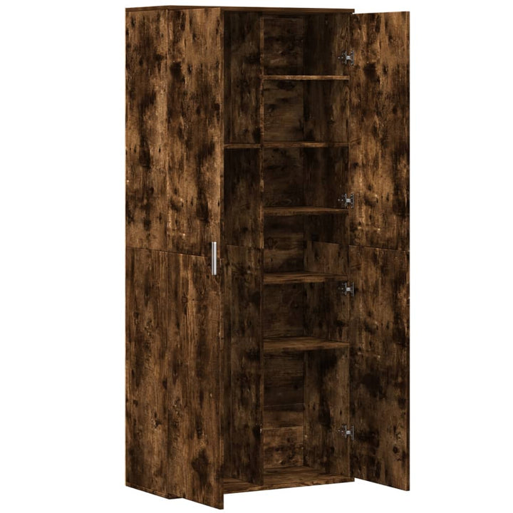 højskab 80x35x180 cm konstrueret træ røget egetræsfarve