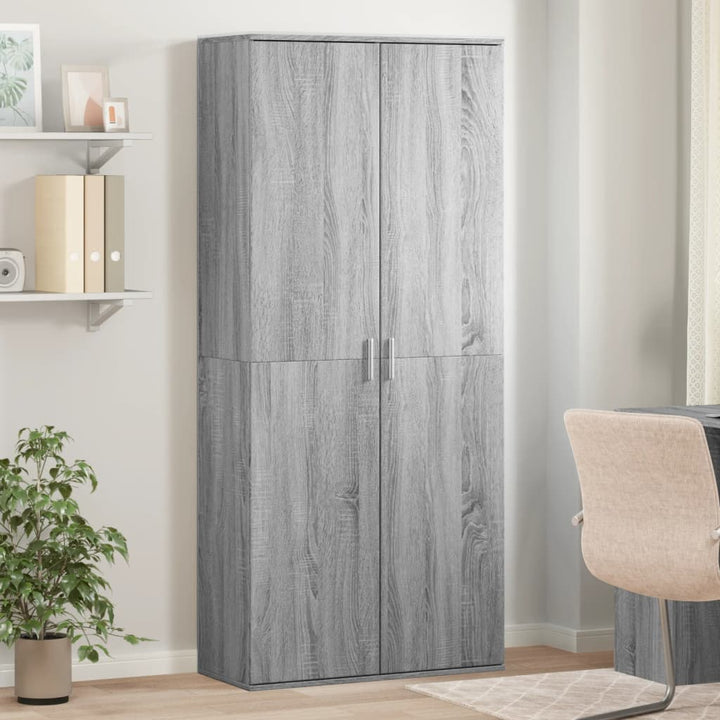 højskab 80x35x180 cm konstrueret træ grå sonoma-eg