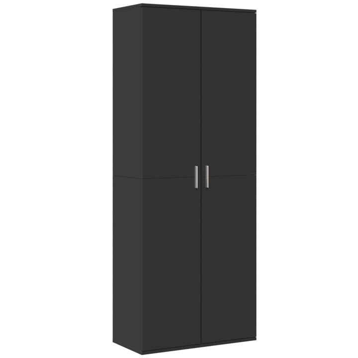 højskab 70x35x180 cm konstrueret træ sort