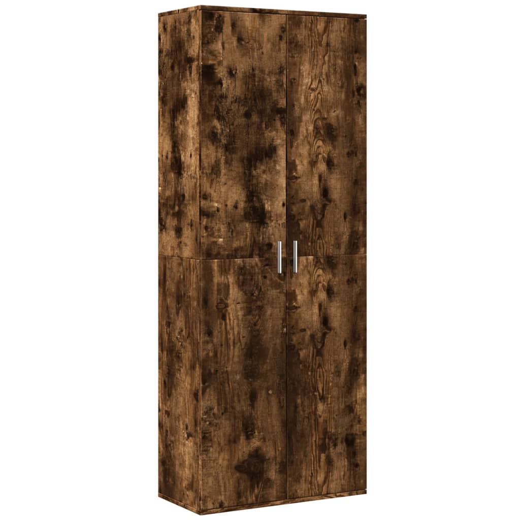 højskab 70x35x180 cm konstrueret træ røget egetræsfarve