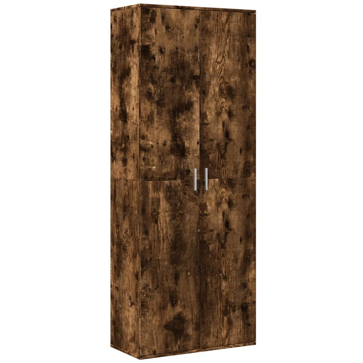højskab 70x35x180 cm konstrueret træ røget egetræsfarve