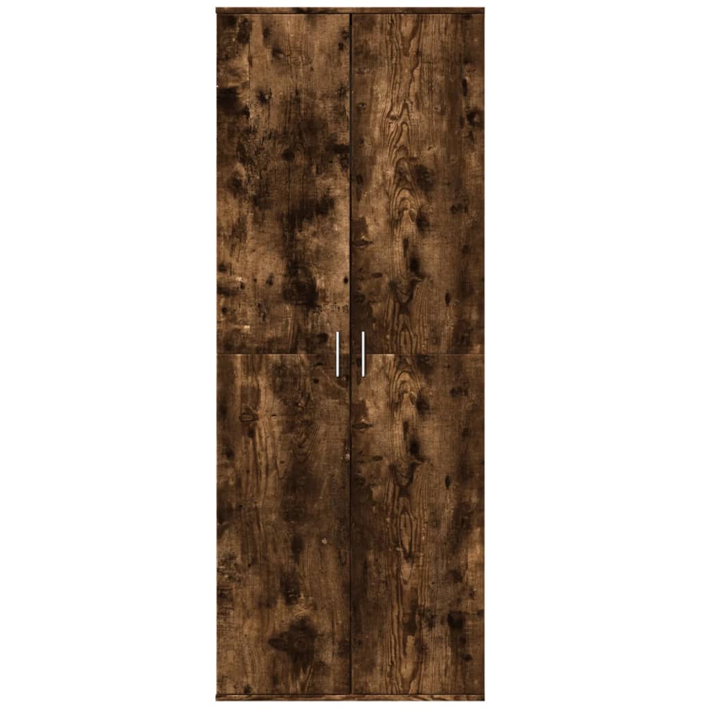 højskab 70x35x180 cm konstrueret træ røget egetræsfarve
