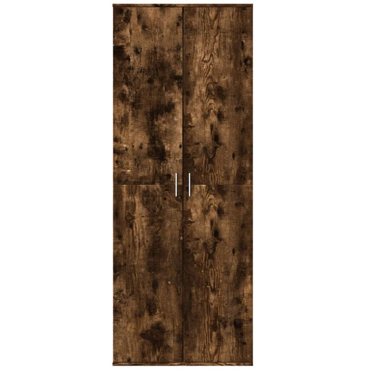 højskab 70x35x180 cm konstrueret træ røget egetræsfarve