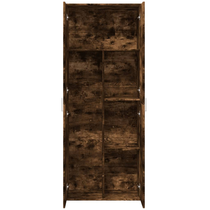 højskab 70x35x180 cm konstrueret træ røget egetræsfarve