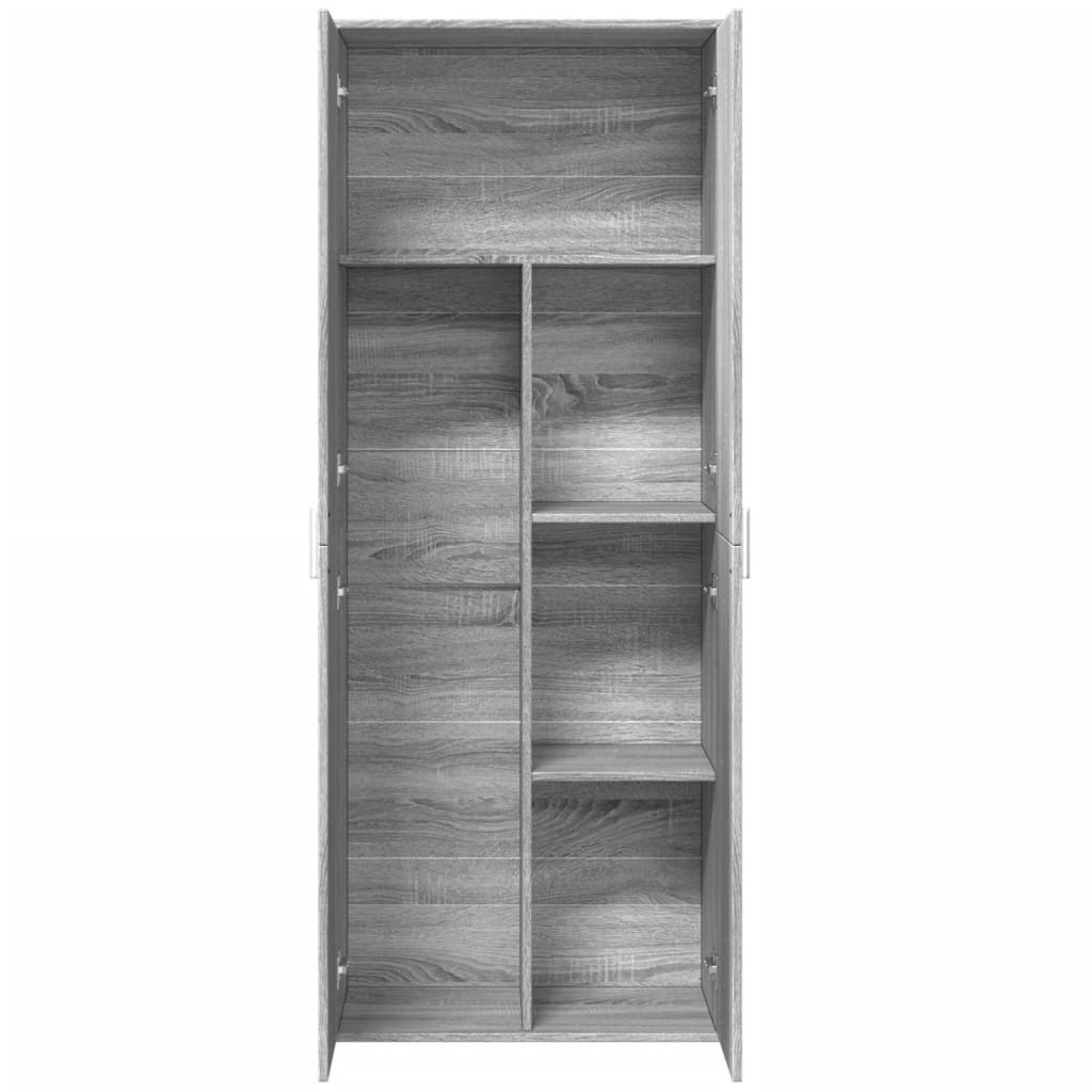 højskab 70x35x180 cm konstrueret træ grå sonoma-eg