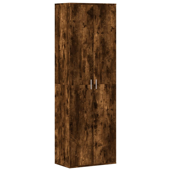 højskab 60x35x180 cm konstrueret træ røget egetræsfarve