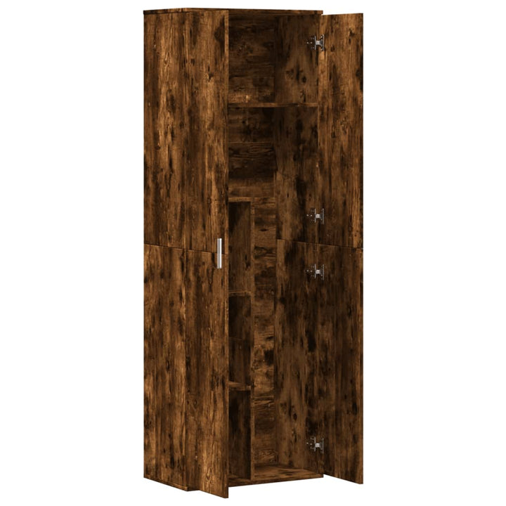 højskab 60x35x180 cm konstrueret træ røget egetræsfarve