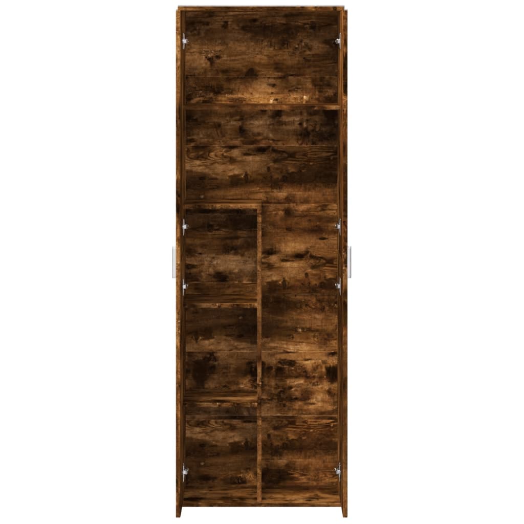 højskab 60x35x180 cm konstrueret træ røget egetræsfarve