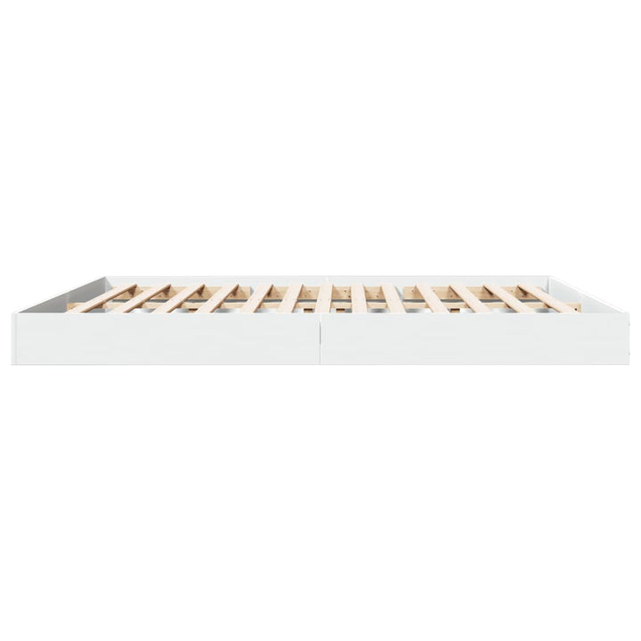 sengestel 200x200 cm konstrueret træ hvid