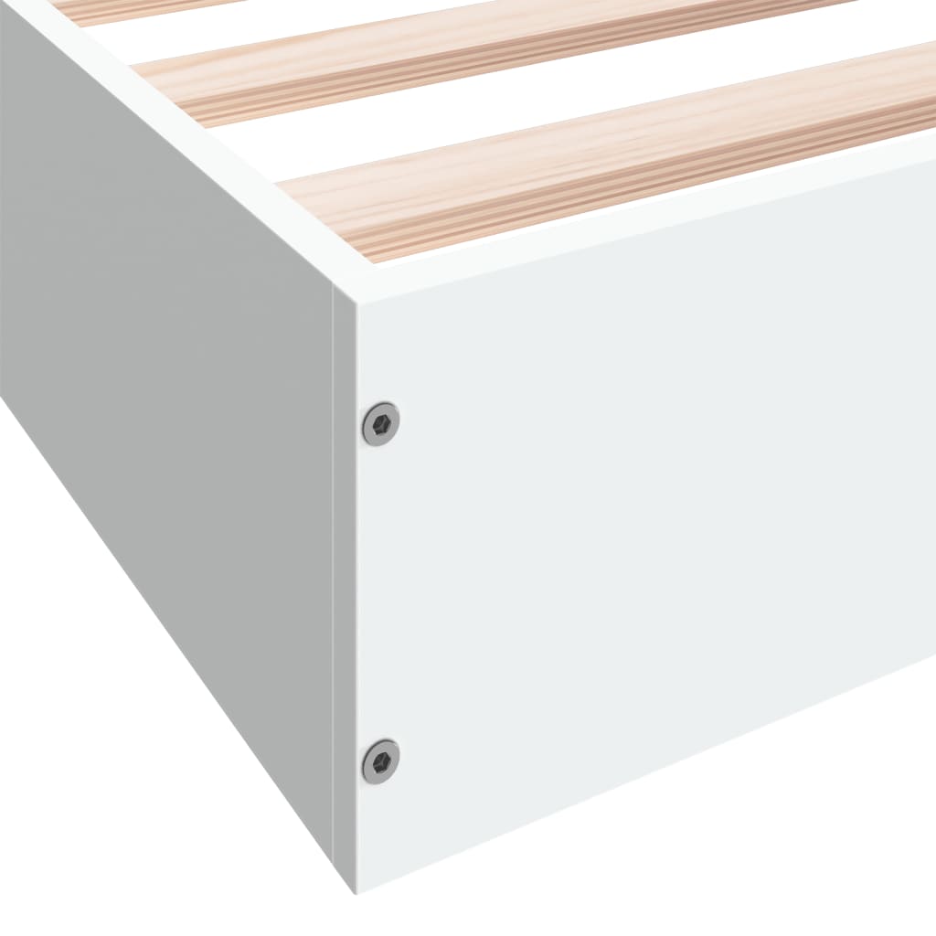 sengestel 200x200 cm konstrueret træ hvid