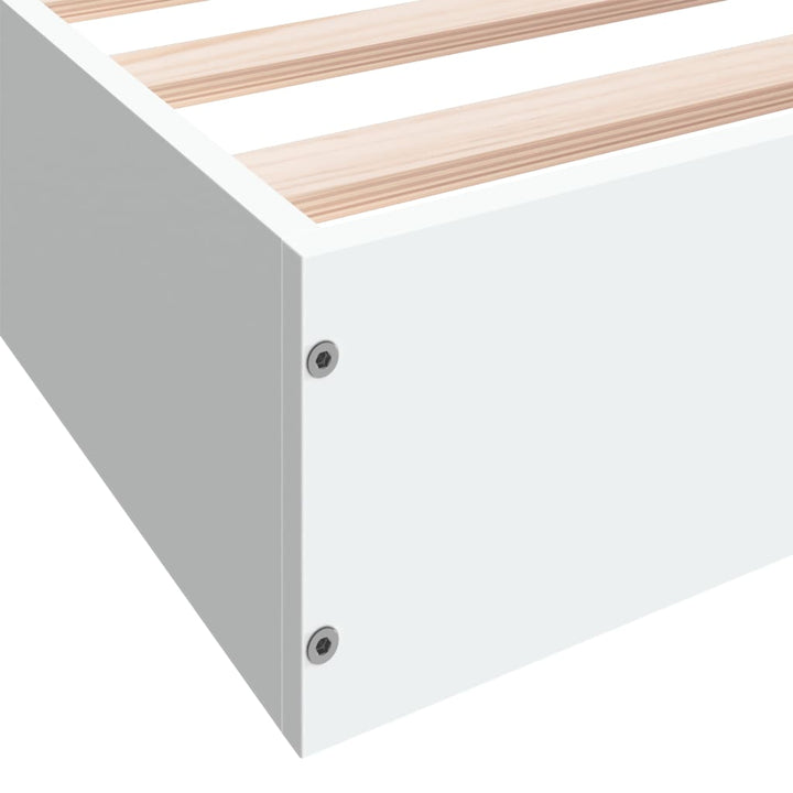 sengestel 200x200 cm konstrueret træ hvid