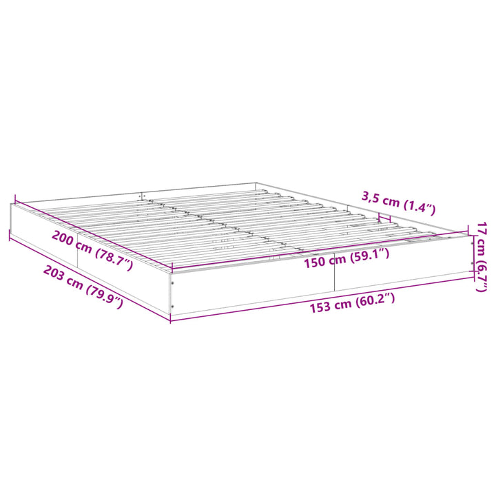 sengestel 150x200 cm konstrueret træ hvid