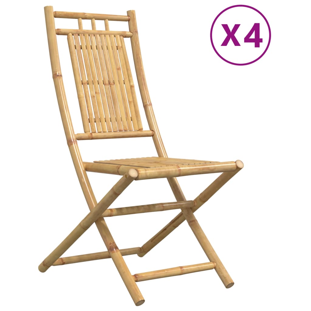 foldbare havestole 4 stk. 46x66x99 cm bambus