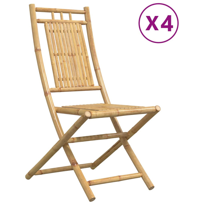 foldbare havestole 4 stk. 46x66x99 cm bambus