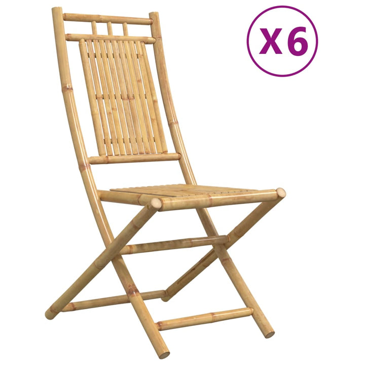 foldbare havestole 6 stk. 46x66x99 cm bambus