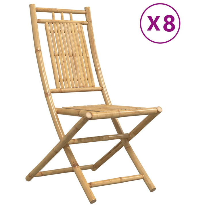 foldbare havestole 8 stk. 46x66x99 cm bambus