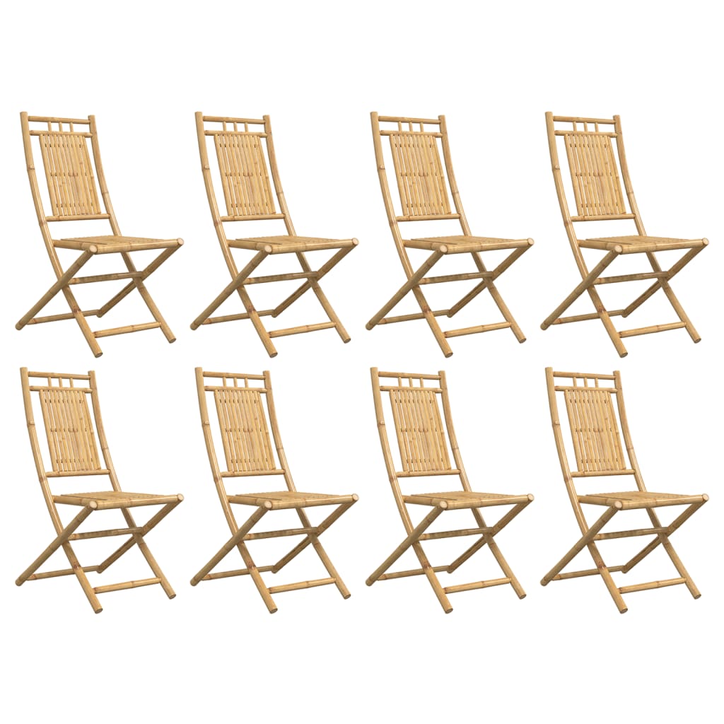 foldbare havestole 8 stk. 46x66x99 cm bambus