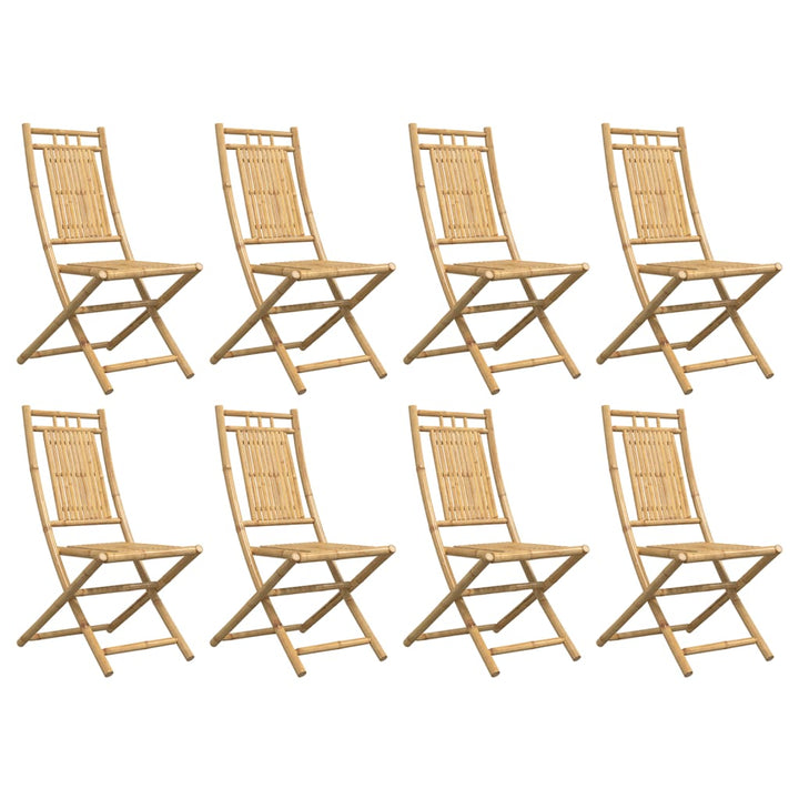foldbare havestole 8 stk. 46x66x99 cm bambus