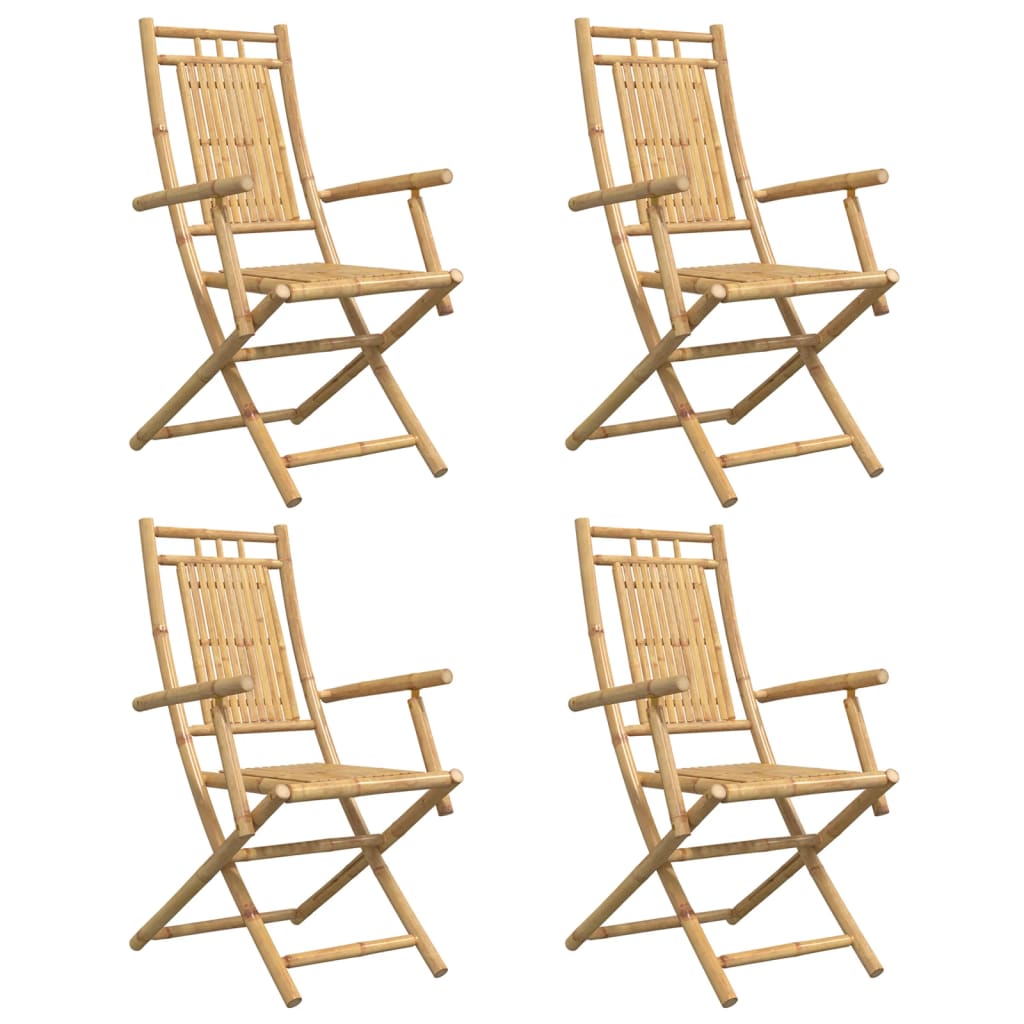 foldbare havestole 4 stk. 53x66x99 cm bambus
