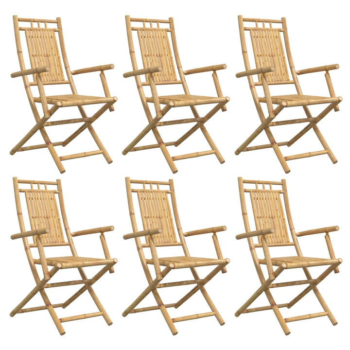foldbare havestole 6 stk. 53x66x99 cm bambus