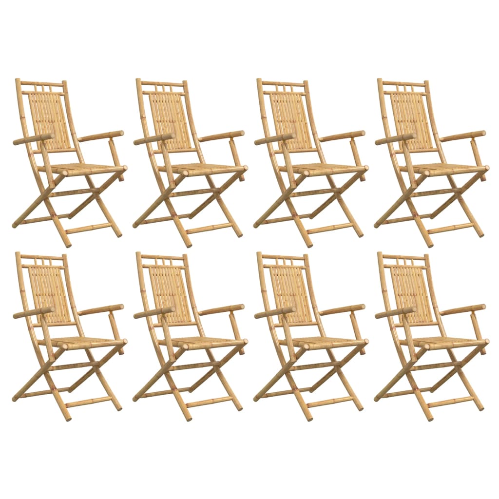 foldbare havestole 8 stk. 53x66x99 cm bambus