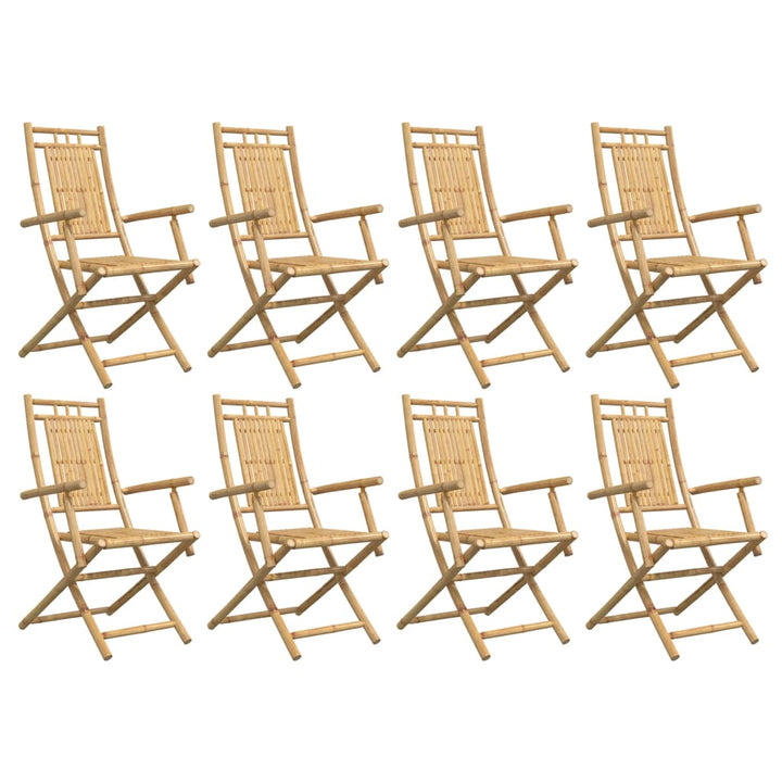 foldbare havestole 8 stk. 53x66x99 cm bambus
