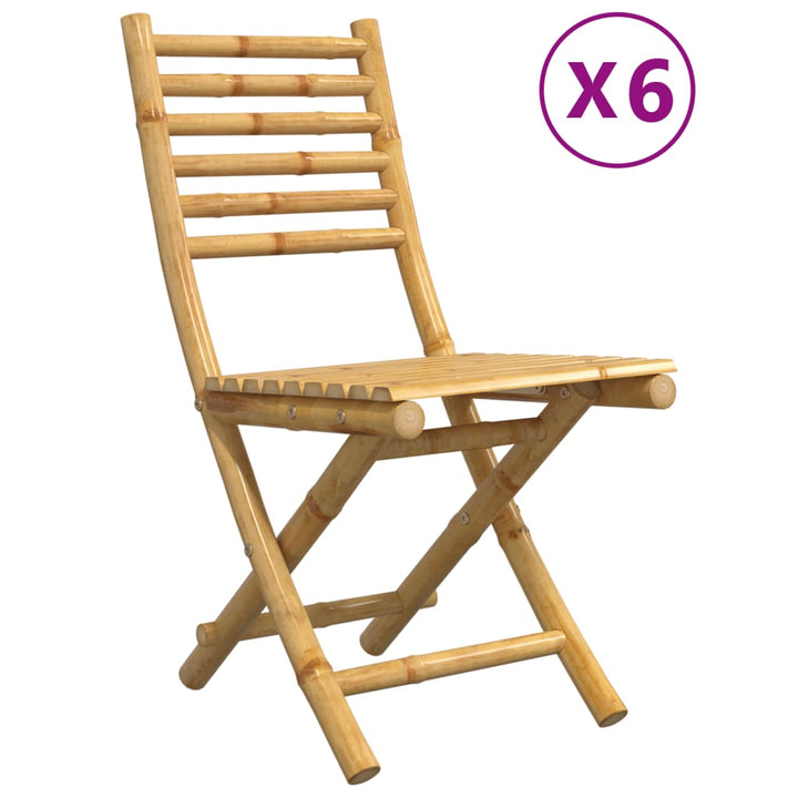 foldbare havestole 6 stk. 43x54x88 cm bambus