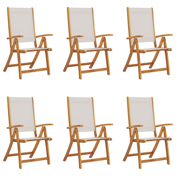 foldbare havestole 6 stk. massivt akacietræ og textilene