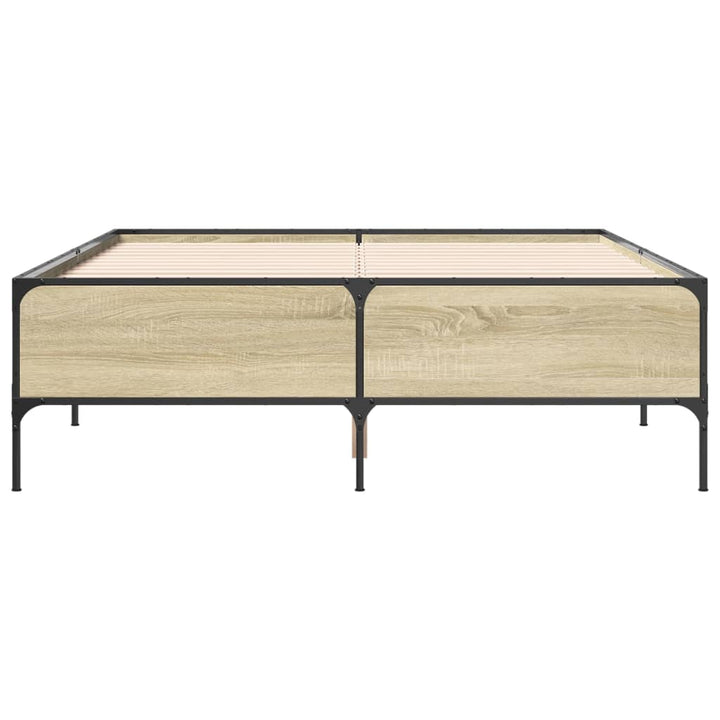 sengestel 160x200 cm konstrueret træ og metal sonoma-eg