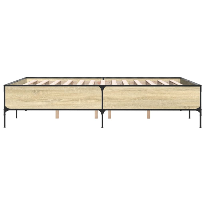 sengestel 160x200 cm konstrueret træ og metal sonoma-eg