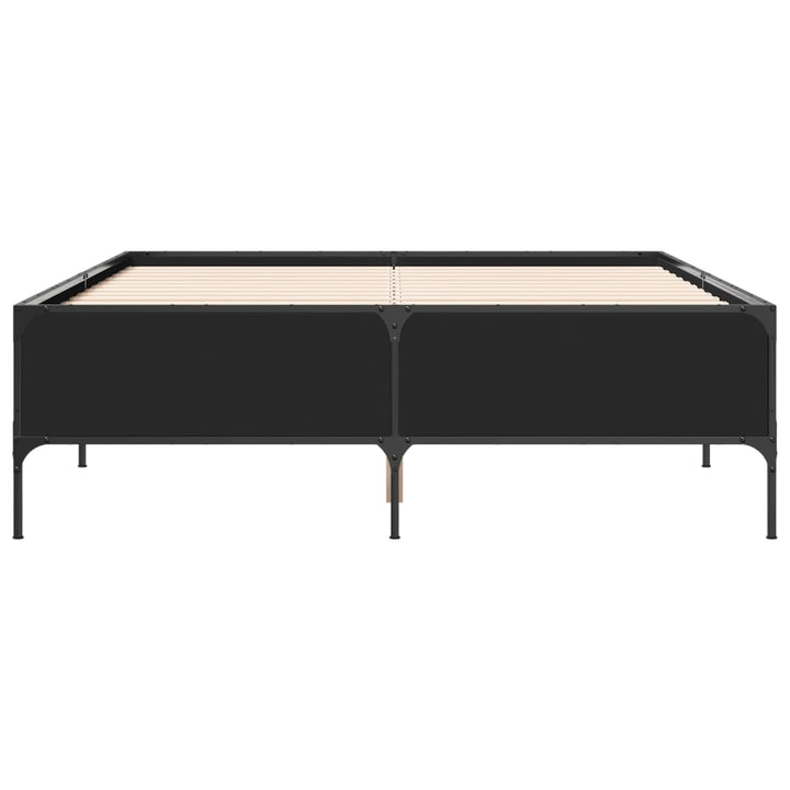 sengestel 150x200 cm konstrueret træ og metal sort