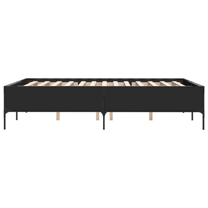 sengestel 150x200 cm konstrueret træ og metal sort