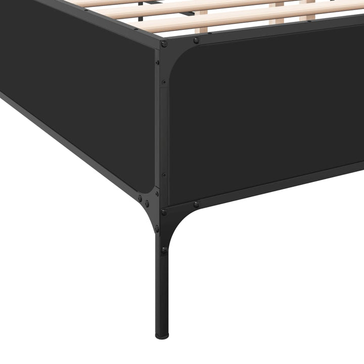 sengestel 150x200 cm konstrueret træ og metal sort