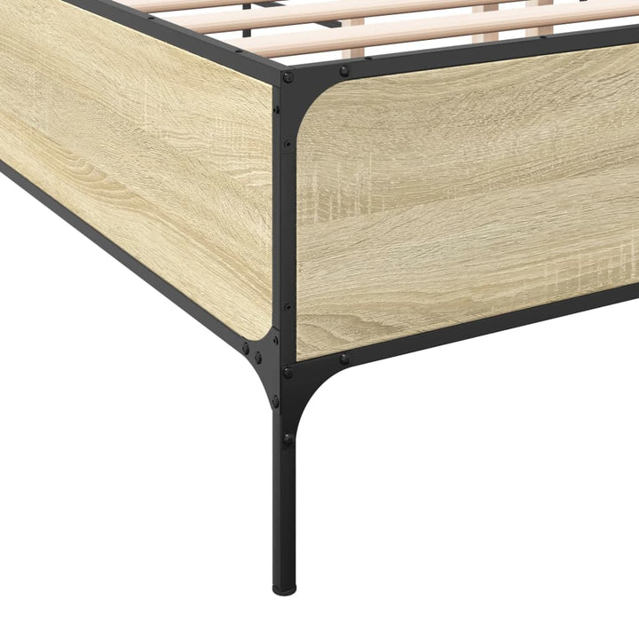 sengestel 150x200 cm konstrueret træ og metal sonoma-eg
