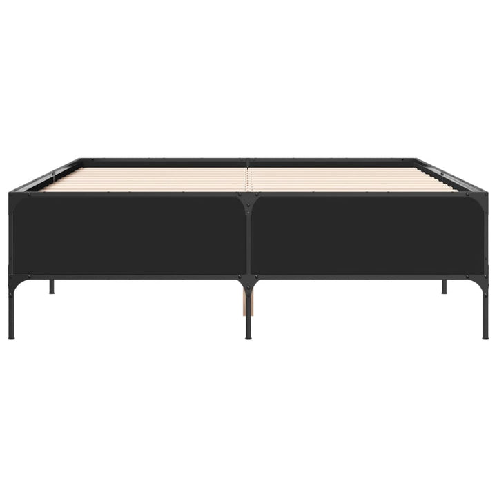 sengestel 135x190 cm konstrueret træ og metal sort