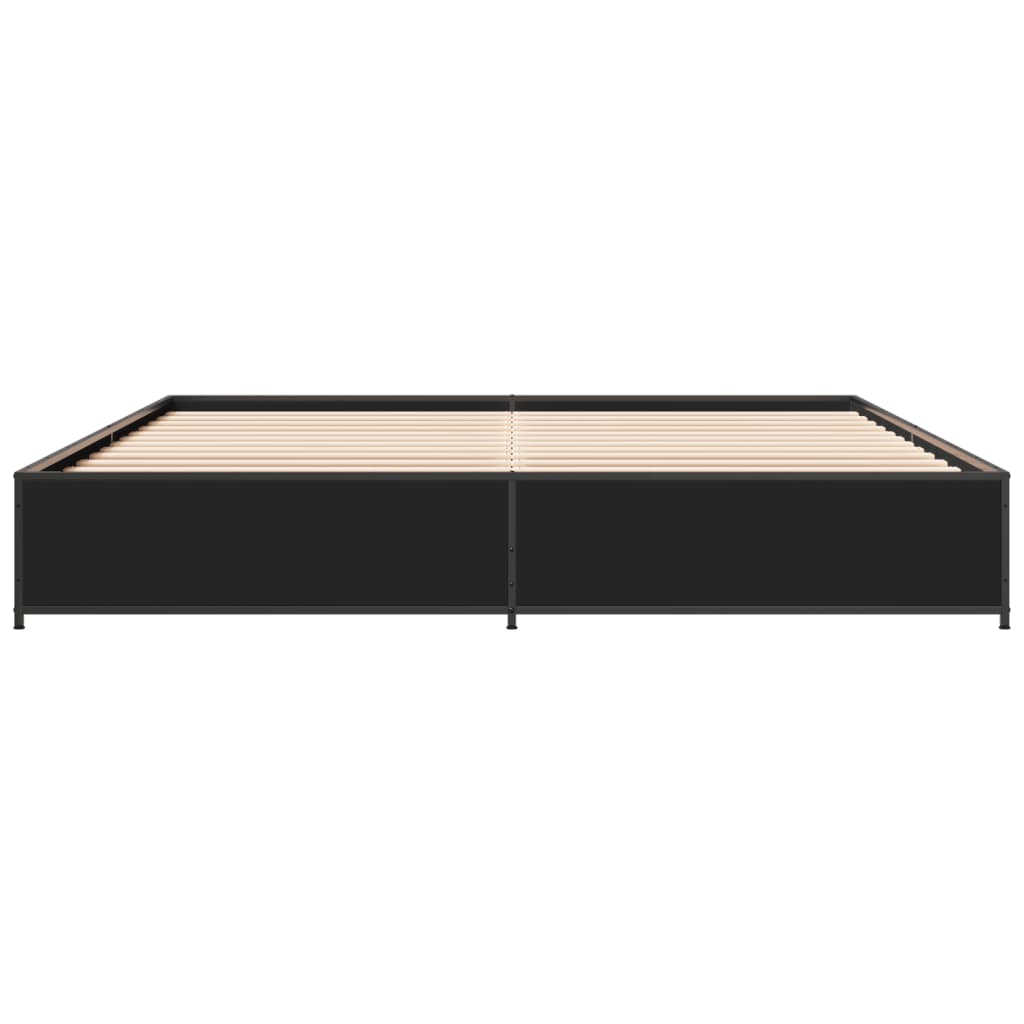 sengestel 160x200 cm konstrueret træ og metal sort