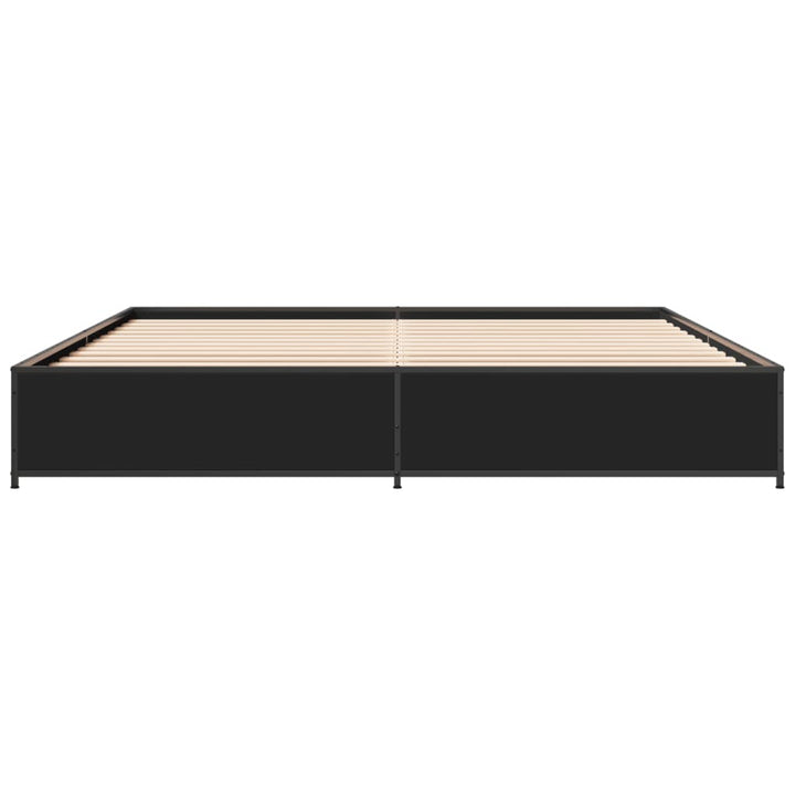 sengestel 160x200 cm konstrueret træ og metal sort